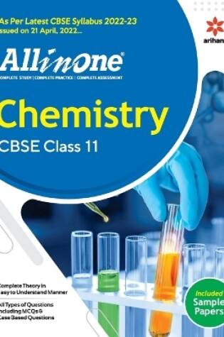 Cover of Cbse All in One Chemistry Class 11 2022-23 (as Per Latest Cbse Syllabus Issued on 21 April 2022)