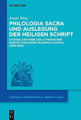 Cover of Philologia Sacra Und Auslegung Der Heiligen Schrift