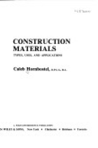 Cover of Construction Materials