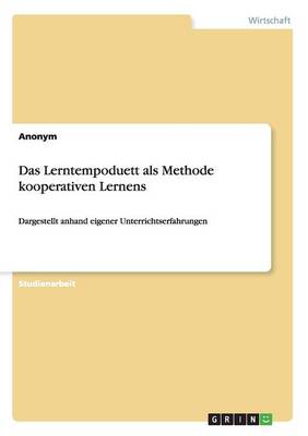 Book cover for Das Lerntempoduett als Methode kooperativen Lernens