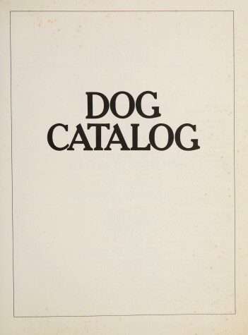 Book cover for Dog Catalog