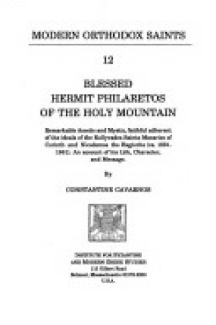 Cover of Blessed Hermit Philaretos of the Holy Mountain