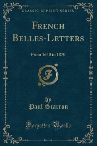 Cover of French Belles-Letters