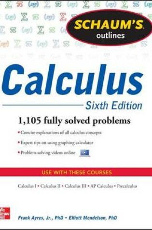 Cover of Schaum's Outline of Calculus, 6th Edition