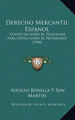 Book cover for Derecho Mercantil Espanol