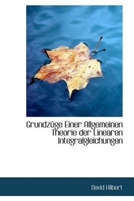 Book cover for Grundzuge Einer Allgemeinen Theorie Der Linearen Integralgleichungen