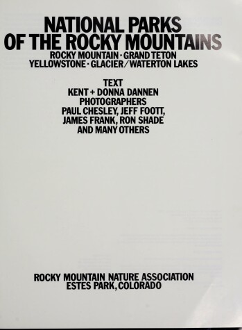 Book cover for National Parks of the Rocky Mountains