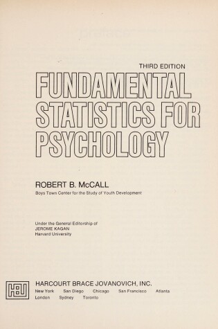 Cover of Fundamental Stats Psych 3e