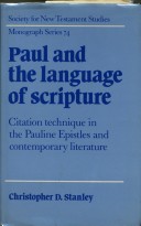 Cover of Paul and the Language of Scripture