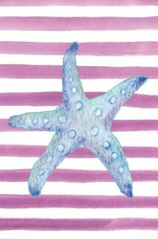 Cover of Blue Starfish Watercolor Stripe Journal, Dot Grid