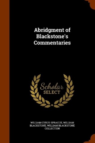 Cover of Abridgment of Blackstone's Commentaries