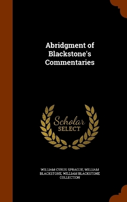 Book cover for Abridgment of Blackstone's Commentaries