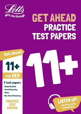 Book cover for 11+ Practice Test Papers (Get ahead) for the CEM tests inc. Audio Download