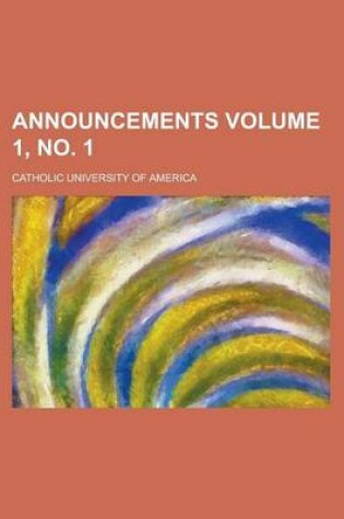 Cover of Announcements Volume 1, No. 1