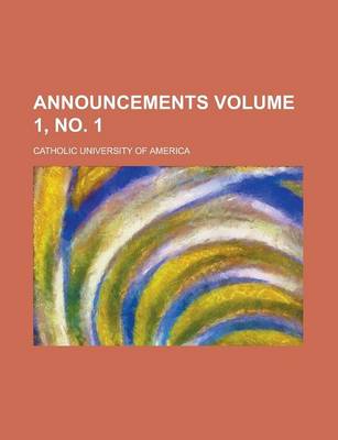 Book cover for Announcements Volume 1, No. 1