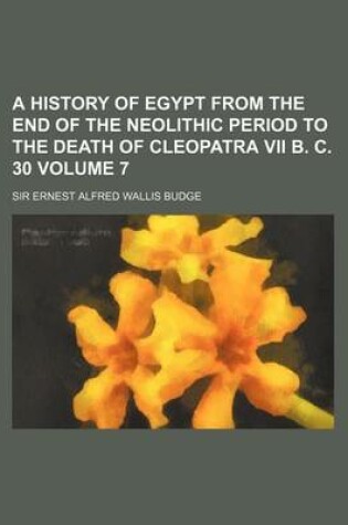 Cover of A History of Egypt from the End of the Neolithic Period to the Death of Cleopatra VII B. C. 30 Volume 7