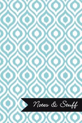 Book cover for Notes & Stuff - Caribbean Blue Lined Notebook in Ikat Pattern