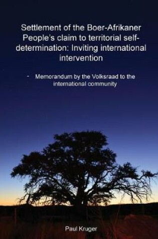 Cover of Settlement of the Boer-Afrikaner People's Claim to Territorial Self-Determination