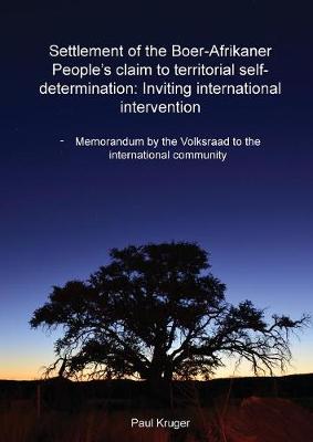 Book cover for Settlement of the Boer-Afrikaner People's Claim to Territorial Self-Determination