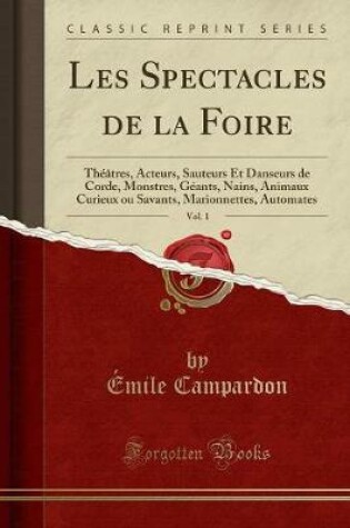 Cover of Les Spectacles de la Foire, Vol. 1