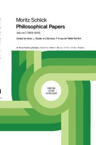 Cover of Moritz Schlick Philosophical Papers