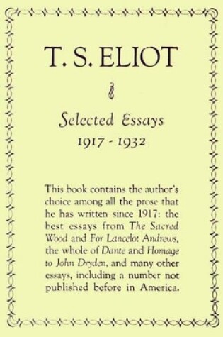 Cover of Selected Essays