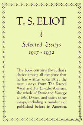Cover of Selected Essays