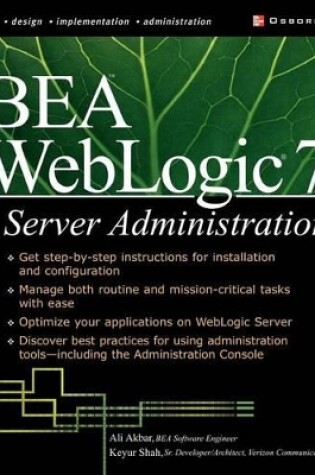 Cover of Bea Weblogic 7 Server Administration