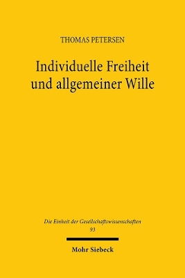 Book cover for Individuelle Freiheit und allgemeiner Wille