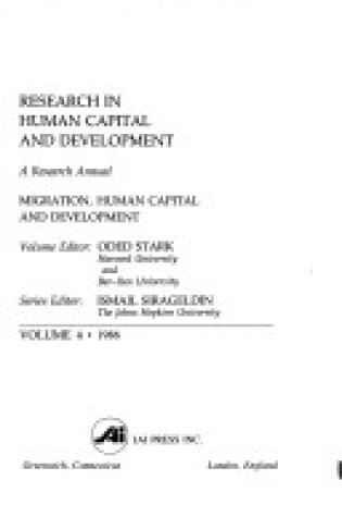 Cover of Research in Human Capital and Development