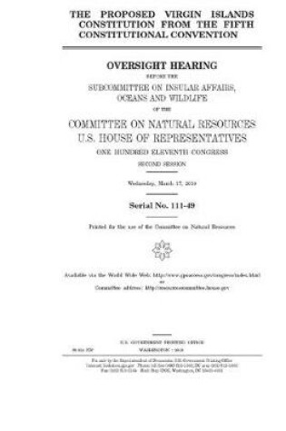 Cover of The proposed Virgin Islands constitution from the fifth constitutional convention