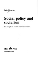 Book cover for Social Policy and Socialism