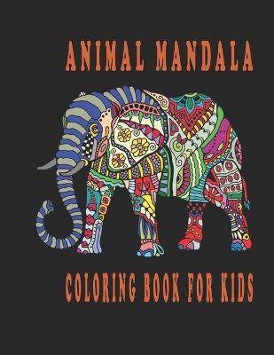 Book cover for animal mandala coloring book for kids