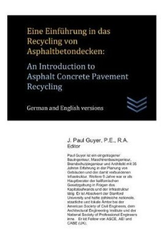 Cover of Eine Einfuhrung in das Recycling von Asphaltbetondecken
