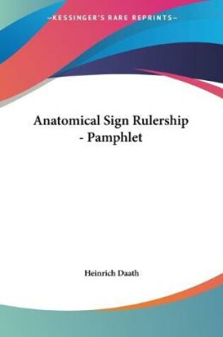 Cover of Anatomical Sign Rulership - Pamphlet