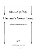 Book cover for Caetana's Sweet Song