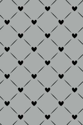 Cover of Bullet Journal Notebook Black Quilted Hearts Pattern 7
