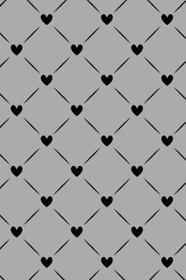 Book cover for Bullet Journal Notebook Black Quilted Hearts Pattern 7