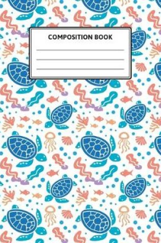 Cover of Turtle Composition Notebook - Underwater Pattern