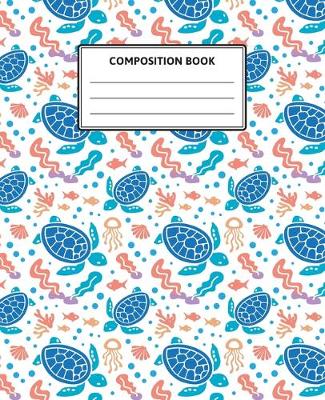 Book cover for Turtle Composition Notebook - Underwater Pattern
