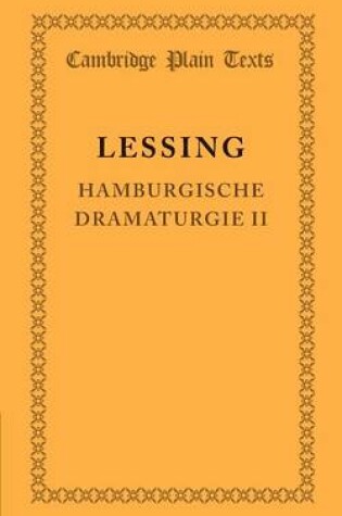 Cover of Hamburgische Dramaturgie II