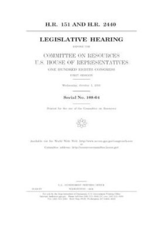 Cover of H.R. 151 and H.R. 2440