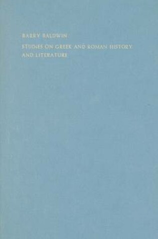 Cover of Studies on Greek and Roman History and Literature