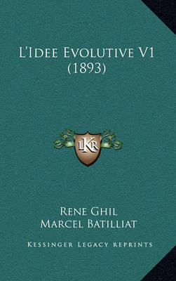 Book cover for L'Idee Evolutive V1 (1893)