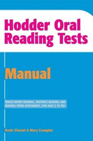 Cover of Hodder Oral Reading Tests: Manual