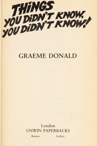 Cover of Things You Didn't Know You Didn't Know