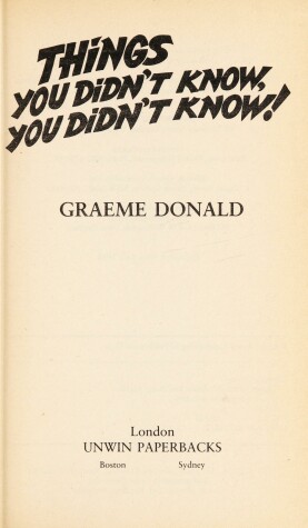 Book cover for Things You Didn't Know You Didn't Know