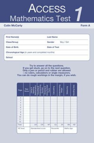 Cover of Access Mathematics Test (AMT) 1 Form A