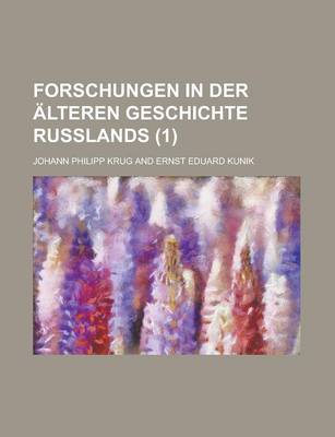 Book cover for Forschungen in Der Alteren Geschichte Russlands (1)