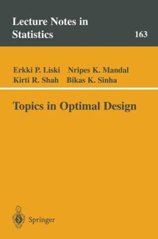 Cover of Topics in Optimal Design